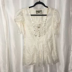 3 for $75!!! 100% silk Zen B. short-sleeved blouse, size 2.